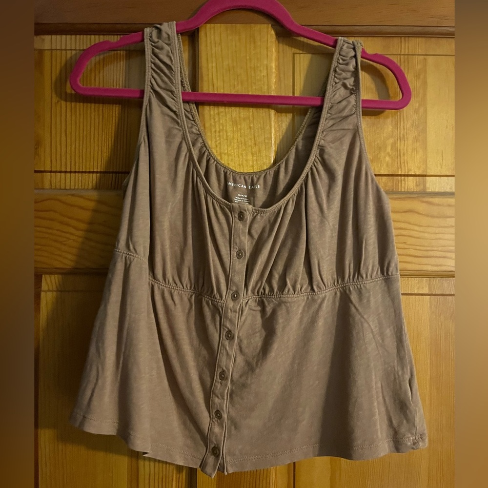 Brown button up tank